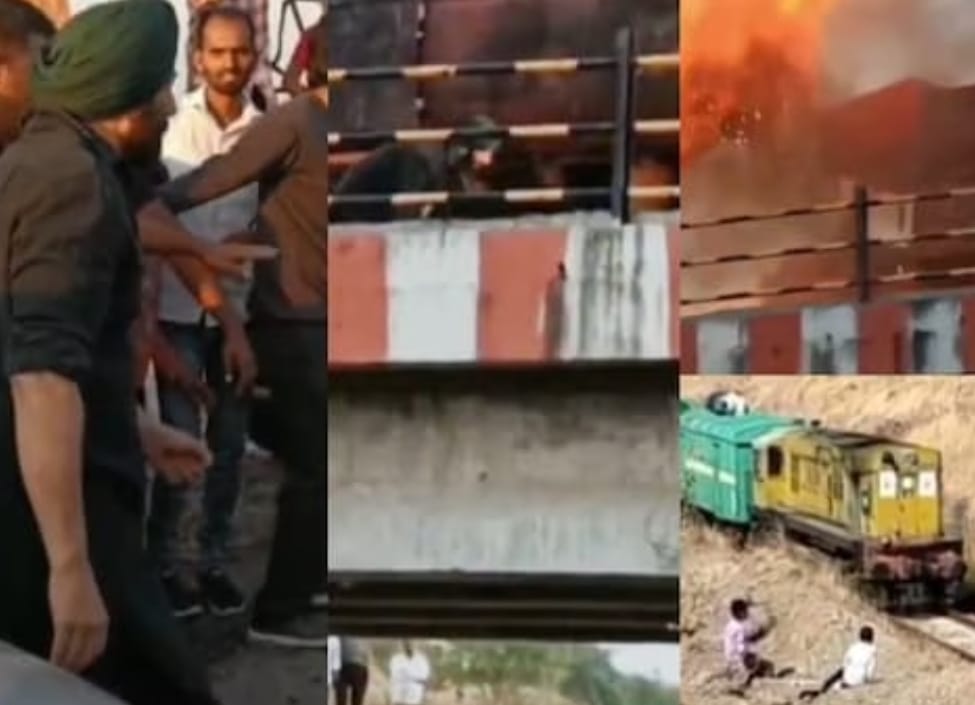Gadar 2 shooting with burning train